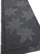 Photo2: 3L02z50  Japanese Kimono Silk TSUMUGI FABRIC Maple Black-Gray 37.8x14.2 (2)