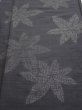 Photo1: 3L05z80  Japanese Kimono Silk TSUMUGI FABRIC Maple Black-Gray 59.4x14.6 (1)