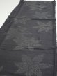 Photo3: 3L06z80  Japanese Kimono Silk TSUMUGI FABRIC Maple Black-Gray 59.8x14.4 (3)