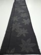 Photo5: 3L06z80  Japanese Kimono Silk TSUMUGI FABRIC Maple Black-Gray 59.8x14.4 (5)
