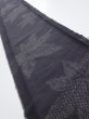 Photo1: 3L07z40  Japanese Kimono Silk TSUMUGI FABRIC Maple Black-Gray 54.7x7.5 (1)