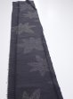 Photo3: 3L07z40  Japanese Kimono Silk TSUMUGI FABRIC Maple Black-Gray 54.7x7.5 (3)