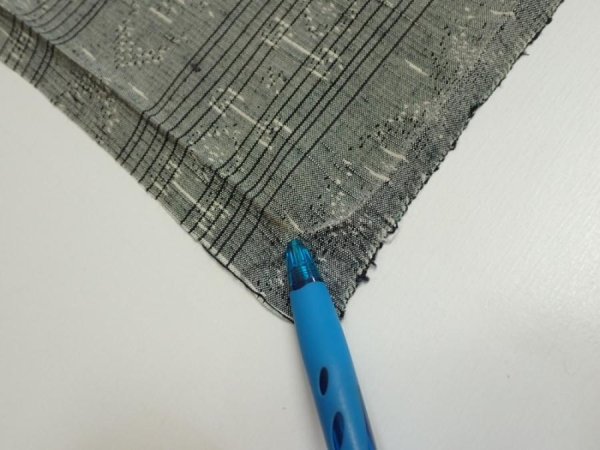 Photo6: 3L01z50 Vintage Japanese Kimono Silk TSUMUGI FABRIC  Gray 37.4x14.2 (6)