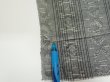 Photo7: 3L01z50 Vintage Japanese Kimono Silk TSUMUGI FABRIC  Gray 37.4x14.2 (7)