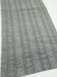Photo2: 3L02z50 Vintage Japanese Kimono Silk TSUMUGI FABRIC  Gray 37.8x14.4 (2)