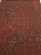 Photo1: 3L01z60  Japanese Kimono Silk  FABRIC Flowers Dark red 40.9x14.4 (1)