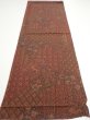 Photo5: 3L01z60  Japanese Kimono Silk  FABRIC Flowers Dark red 40.9x14.4 (5)