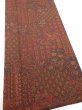 Photo2: 3L06z100  Japanese Kimono Silk  FABRIC Flowers Dark red 66.1x14.6 (2)