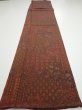 Photo5: 3L06z100  Japanese Kimono Silk  FABRIC Flowers Dark red 66.1x14.6 (5)