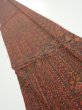 Photo1: 3L07z50  Japanese Kimono Silk  FABRIC Flowers Dark red 59.4x7.7 (1)