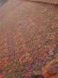 Photo4: 3L07z50  Japanese Kimono Silk  FABRIC Flowers Dark red 59.4x7.7 (4)