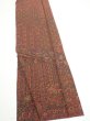 Photo2: 3L08z50  Japanese Kimono Silk  FABRIC Flowers Dark red 59.8x7.5 (2)