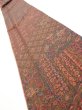 Photo1: 3L09z60  Japanese Kimono Silk  FABRIC Flowers Dark red 82.7x6.7 (1)