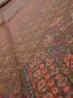 Photo4: 3L09z60  Japanese Kimono Silk  FABRIC Flowers Dark red 82.7x6.7 (4)