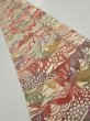 Photo1: 3L07z40  Japanese Kimono Silk  FABRIC Scenery Light cream 51.6x7.3 (1)