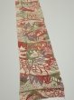 Photo2: 3L09z50  Japanese Kimono Silk  FABRIC Scenery Light cream 72.8x6.5 (2)