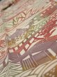 Photo4: 3L09z50  Japanese Kimono Silk  FABRIC Scenery Light cream 72.8x6.5 (4)