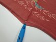 Photo7: 3L01z60  Japanese Kimono Crepe Silk  FABRIC Swallow Orange-Brown 41.3x13.8 (7)