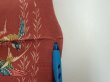 Photo9: 3L01z60  Japanese Kimono Crepe Silk  FABRIC Swallow Orange-Brown 41.3x13.8 (9)