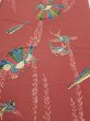 Photo1: 3L02z60  Japanese Kimono Crepe Silk  FABRIC Swallow Orange-Brown 42.1x13.8 (1)