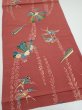 Photo2: 3L02z60  Japanese Kimono Crepe Silk  FABRIC Swallow Orange-Brown 42.1x13.8 (2)