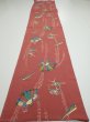 Photo5: 3L04z90  Japanese Kimono Crepe Silk  FABRIC Swallow Orange-Brown 65.0x13.8 (5)
