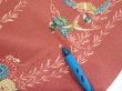 Photo6: 3L05z90  Japanese Kimono Crepe Silk  FABRIC Swallow Orange-Brown 64.6x13.8 (6)
