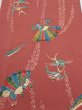 Photo1: 3L06z90  Japanese Kimono Crepe Silk  FABRIC Swallow Orange-Brown 64.2x13.8 (1)