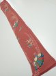Photo5: 3L07z40  Japanese Kimono Crepe Silk  FABRIC Swallow Orange-Brown 56.7x7.1 (5)