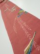Photo1: 3L09z60  Japanese Kimono Crepe Silk  FABRIC Swallow Orange-Brown 82.7x6.3 (1)