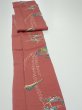 Photo3: 3L09z60  Japanese Kimono Crepe Silk  FABRIC Swallow Orange-Brown 82.7x6.3 (3)
