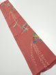 Photo1: 3L10z30  Japanese Kimono Crepe Silk  FABRIC Swallow Orange-Brown 37.4x6.5 (1)