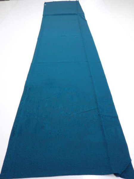 Photo7: 2i01z90  Japanese Kimono Silk  FABRIC Festival Deep cyan 65.0x14.4 (7)
