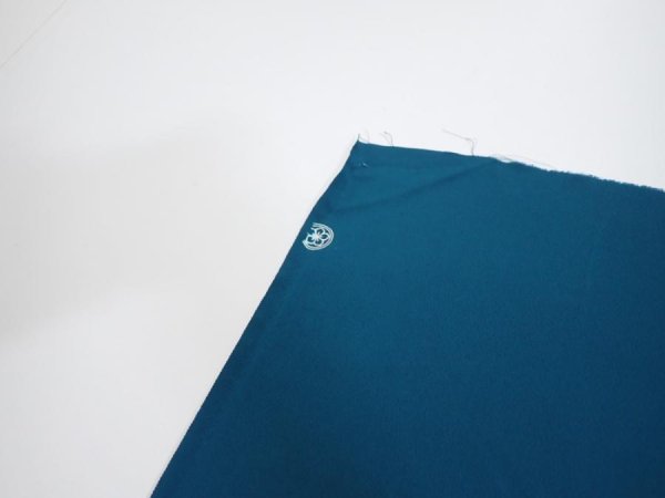 Photo9: 2i01z90  Japanese Kimono Silk  FABRIC Festival Deep cyan 65.0x14.4 (9)