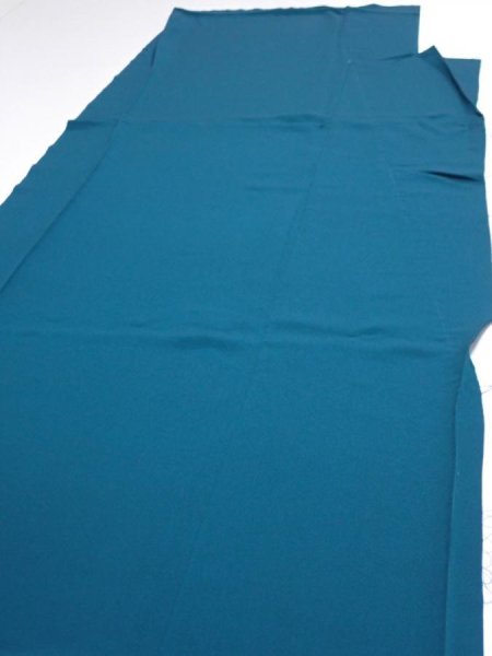 Photo3: 2i02z140  Japanese Kimono Silk  FABRIC Festival Deep cyan 56.7x18.1 (3)