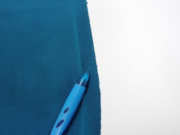 Photo7: 2i04z90  Japanese Kimono Silk  FABRIC Festival Deep cyan 62.2x14.2 (7)