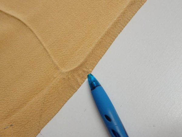 Photo7: 2i01z70  Japanese Kimono Crepe Silk  FABRIC Scenery Yellow ochre 43.3x14.2 (7)