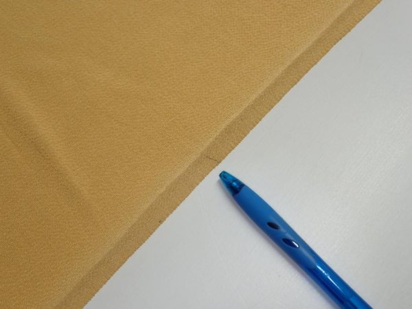 Photo8: 2i01z70  Japanese Kimono Crepe Silk  FABRIC Scenery Yellow ochre 43.3x14.2 (8)