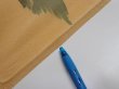 Photo10: 2i01z70  Japanese Kimono Crepe Silk  FABRIC Scenery Yellow ochre 43.3x14.2 (10)