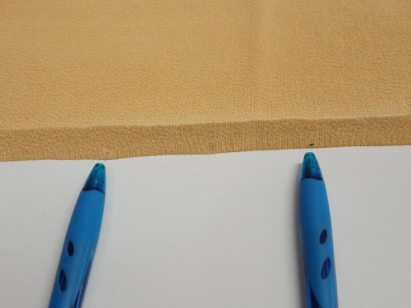 Photo10: 2i02z70  Japanese Kimono Crepe Silk  FABRIC Scenery Yellow ochre 43.3x14.2 (10)