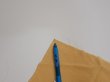 Photo6: 2i03z240  Japanese Kimono Crepe Silk  FABRIC Scenery Yellow ochre 55.5x27.6 (6)