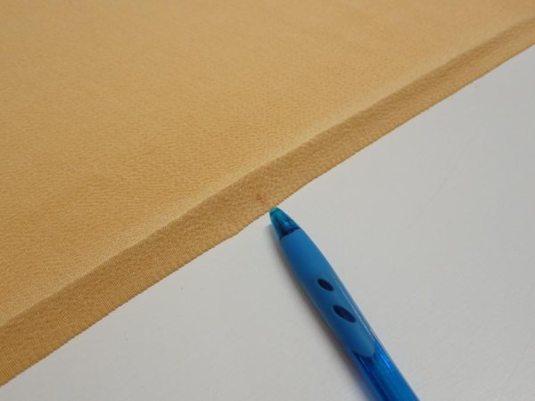 Photo8: 2i03z240  Japanese Kimono Crepe Silk  FABRIC Scenery Yellow ochre 55.5x27.6 (8)