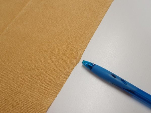 Photo7: 2i04z180  Japanese Kimono Crepe Silk  FABRIC Scenery Yellow ochre 52.8x24.8 (7)