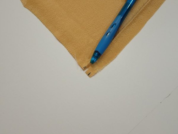 Photo8: 2i04z180  Japanese Kimono Crepe Silk  FABRIC Scenery Yellow ochre 52.8x24.8 (8)