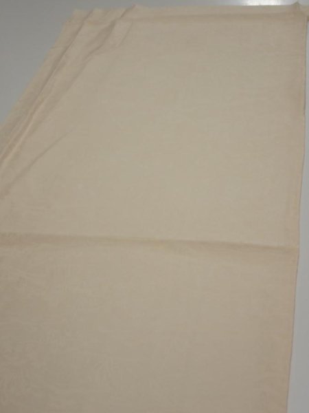 Photo3: 2i02z50  Japanese Kimono Silk  FABRIC Scenery Cream-White 40.9x14.2 (3)