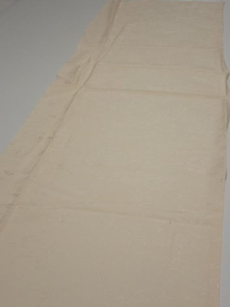 Photo4: 2i03z90  Japanese Kimono Silk  FABRIC Scenery Cream-White 69.3x14.2 (4)