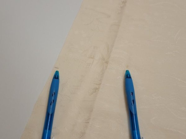 Photo9: 2i03z90  Japanese Kimono Silk  FABRIC Scenery Cream-White 69.3x14.2 (9)