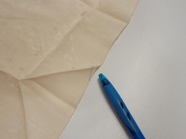 Photo8: 2i05z70  Japanese Kimono Silk  FABRIC Scenery Cream-White 56.7x14.2 (8)