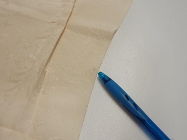 Photo9: 2i05z70  Japanese Kimono Silk  FABRIC Scenery Cream-White 56.7x14.2 (9)