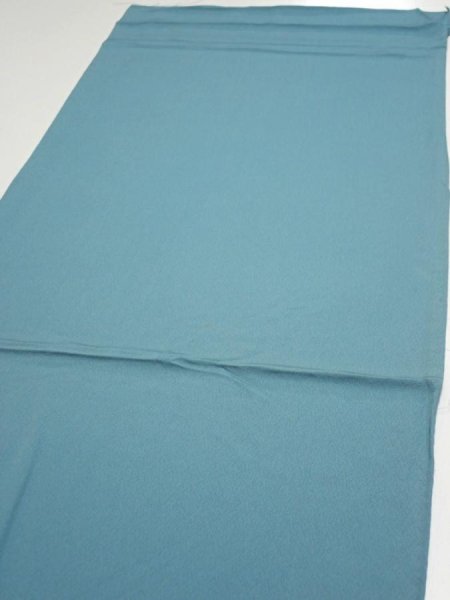Photo5: 2i01z60  Japanese Kimono Silk  FABRIC Edo era Blue-Gray 43.3x14.2 (5)